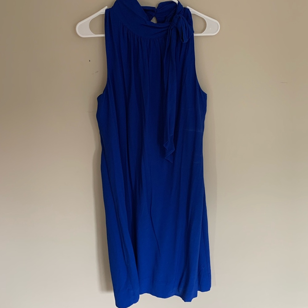 Ann Taylor Royal blue sleeveless tie neck dress Size 12